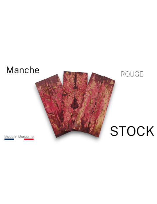 Mango de abedul estabilizado: hecho en Francia - multicolor