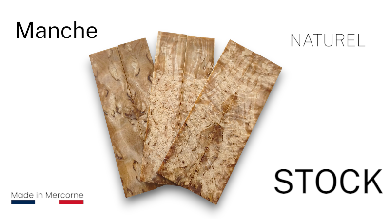 Stabilized birch handle: made in France - multi-color