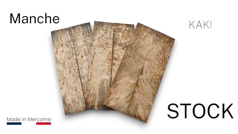 Stabilized birch handle: made in France - multi-color