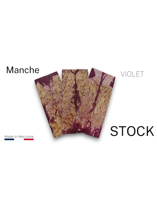 Mango de abedul estabilizado: hecho en Francia - multicolor