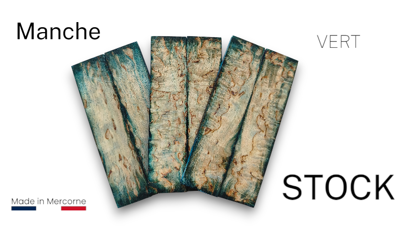 Stabilized birch handle: made in France - multi-color