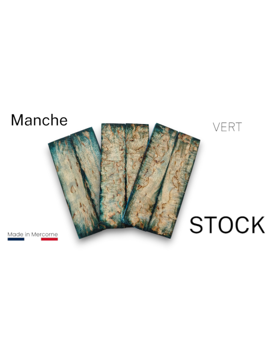 Stabilized birch handle: made in France - multi-color