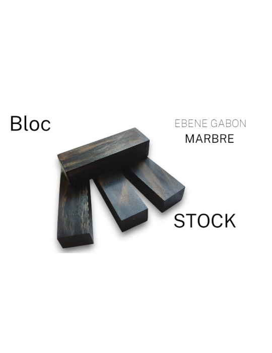 Bloc ébène du Gabon - qualité "Marbré"