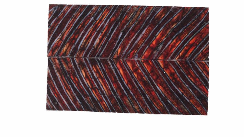 Manche molaire de mammouth stabilisé rouge Raffir