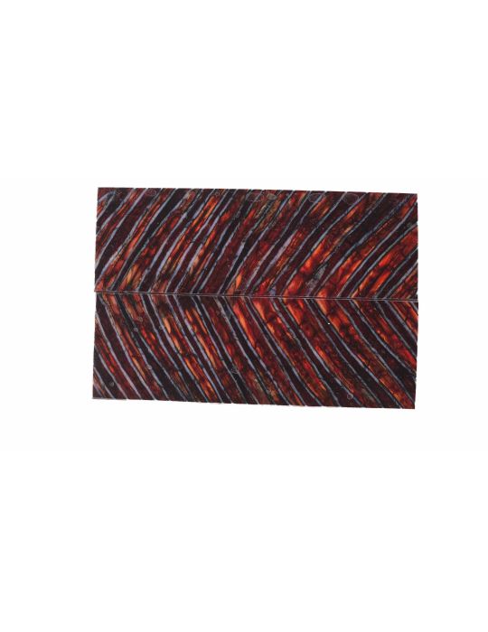 Manche molaire de mammouth stabilisé rouge Raffir