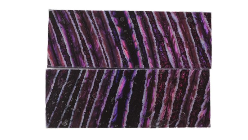 Manche molaire de mammouth stabilisé violet Raffir
