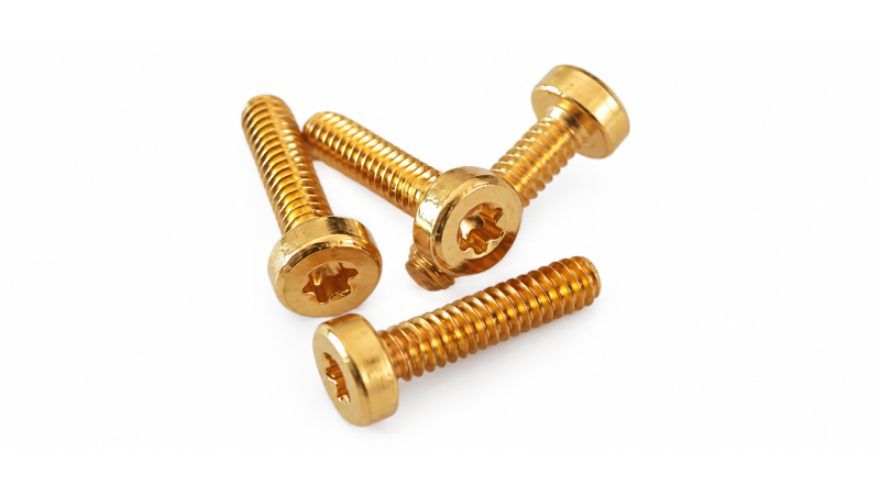 Flat Head Screws, Gold-plated 24K, M2 L 8mm (set of 10)