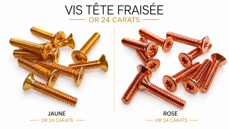 Gold screws, gold-plated or 24-carat (2 color options),M2 L 8mm