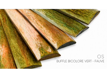 Manico in osso di bufalo bicolore, verde e fulvo | Mercorne