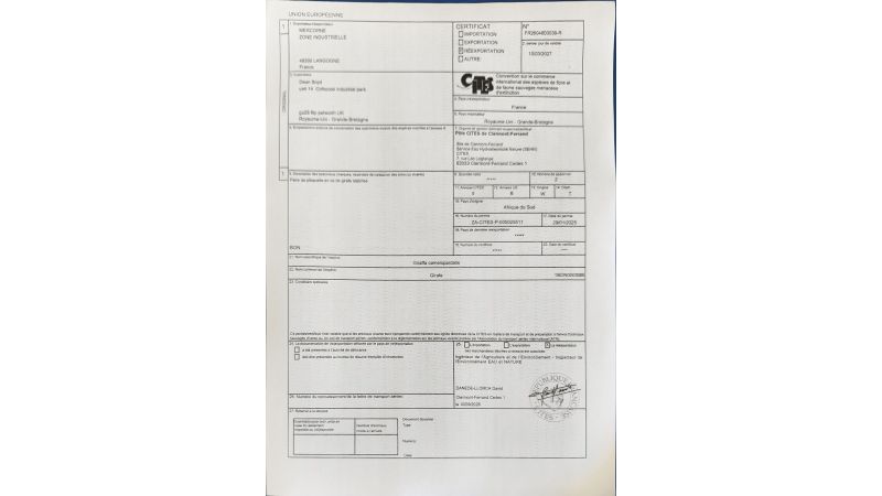 CITES-GENEHMIGUNG FÜR BOYD