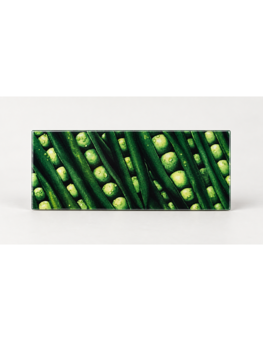 Plaque inclusion tissus petit pois - fond champagne