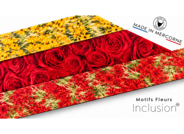 Platte mit eingearbeiteten Blumenmotiven aus Stoff | Mercorne