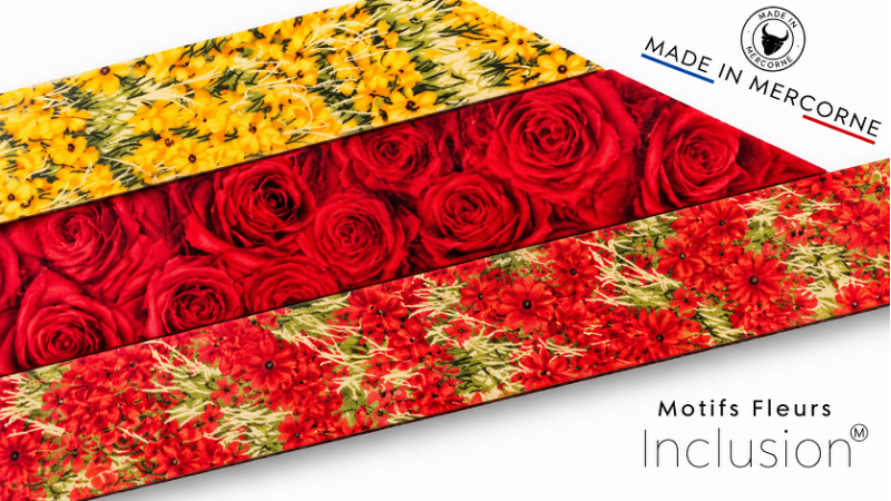 Platte mit eingearbeiteten Blumenmotiven aus Stoff | Mercorne