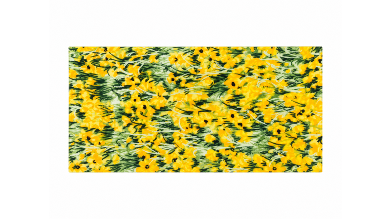 Plaque inclusion tissu motifs fleurs | Mercorne