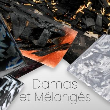Fibra de carbono mixta / damasco - para cuchillos