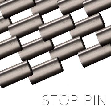 Stop pin for manufacturing knives