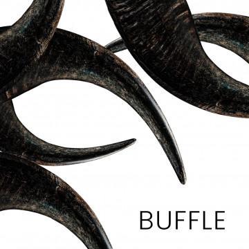 Büffel - ganze Hörner, Ärmel und Teller